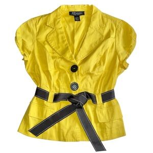 RB Collection Yellow Women's Blouse with Belt Sz 10